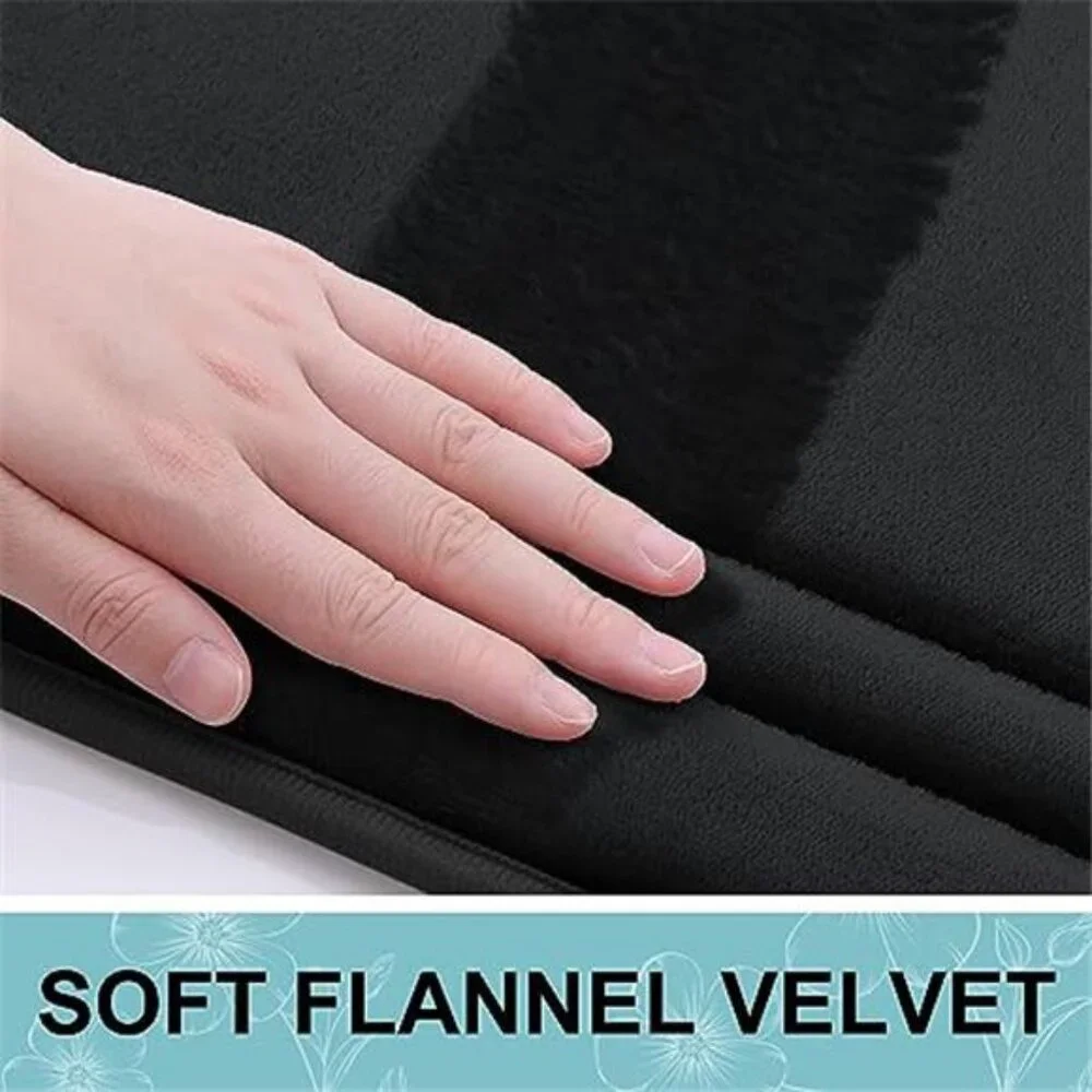 Memory Foam Bath Mat 30x20 Black Non Slip Absorbent Bathroom Rug Soft